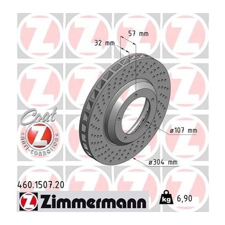 Zimmermann Brake Disc - Standard/Coated, 460150720 460150720
